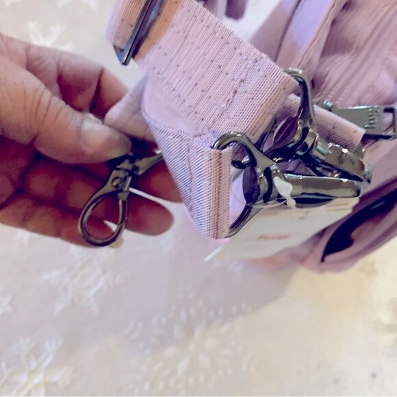 NWT Lug Crossbody Handbag Samba Lilac Quilted 2 Straps Many Compartments - Picture 7 of 16